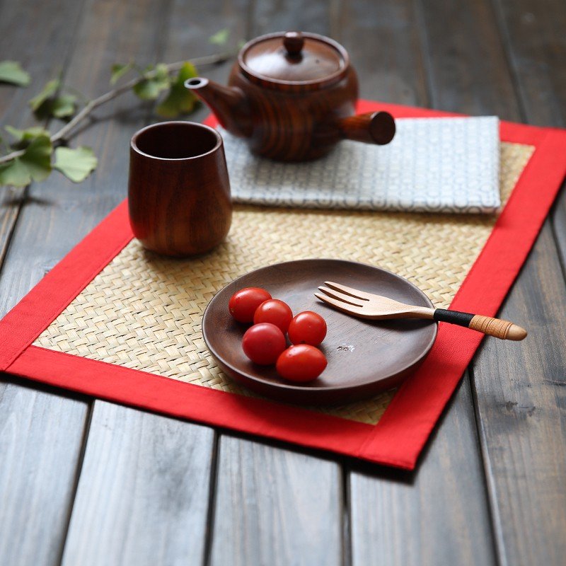 Table Mat Lót bàn ăn cói chữ nhật - lót bàn ăn mây tre