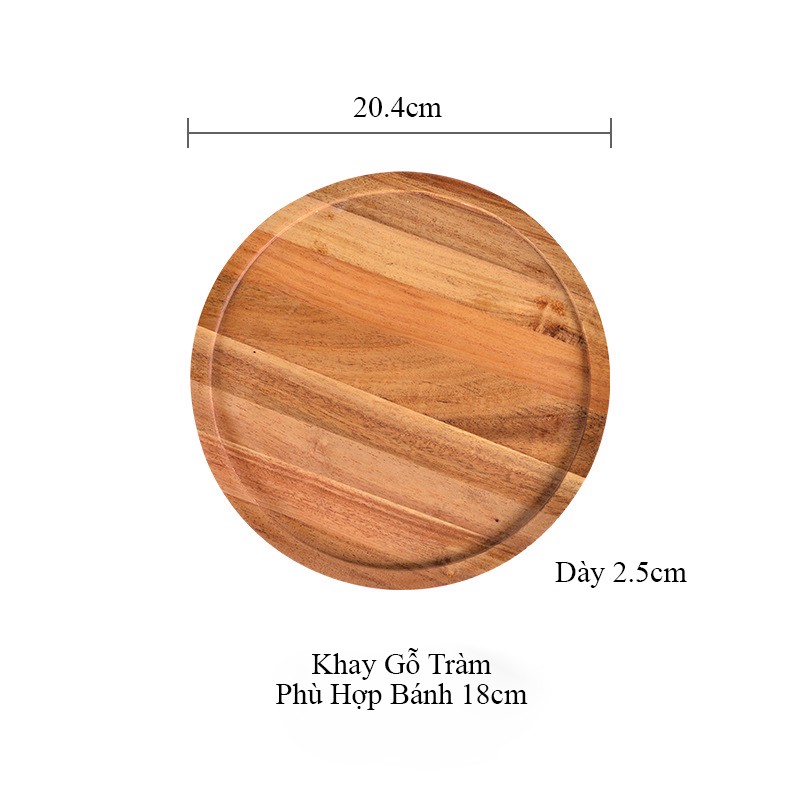 Khay gỗ nắp thuỷ tinh tròn đựng bánh sinh nhật - Khay thuỷ tinh decor