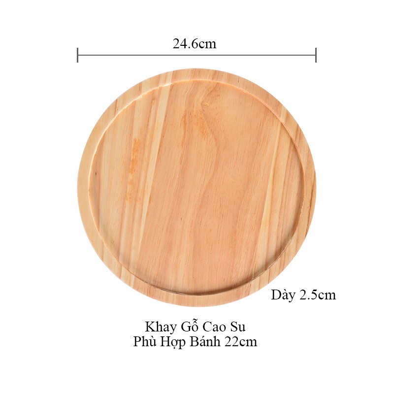 Khay gỗ nắp thuỷ tinh tròn đựng bánh sinh nhật - Khay thuỷ tinh decor