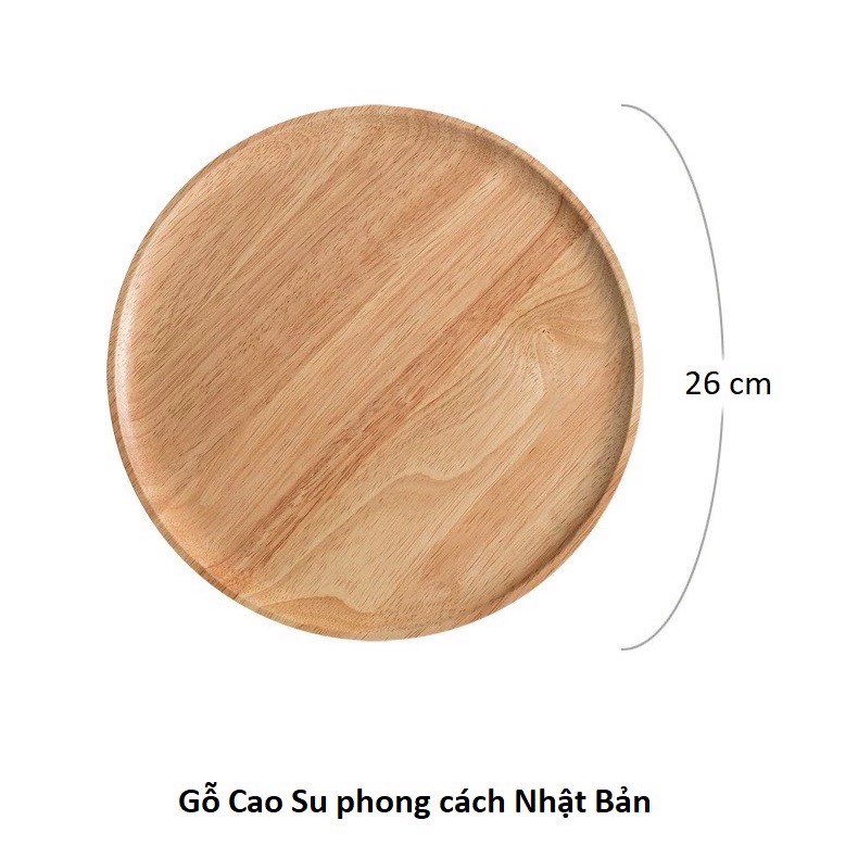 Đĩa gỗ cao su - KBYbamboo - Đĩa gỗ decor đồ ăn