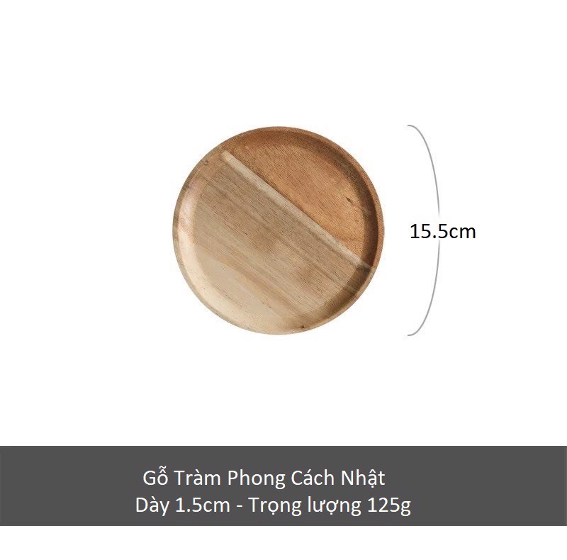 Đĩa gỗ cao su - KBYbamboo - Đĩa gỗ decor đồ ăn