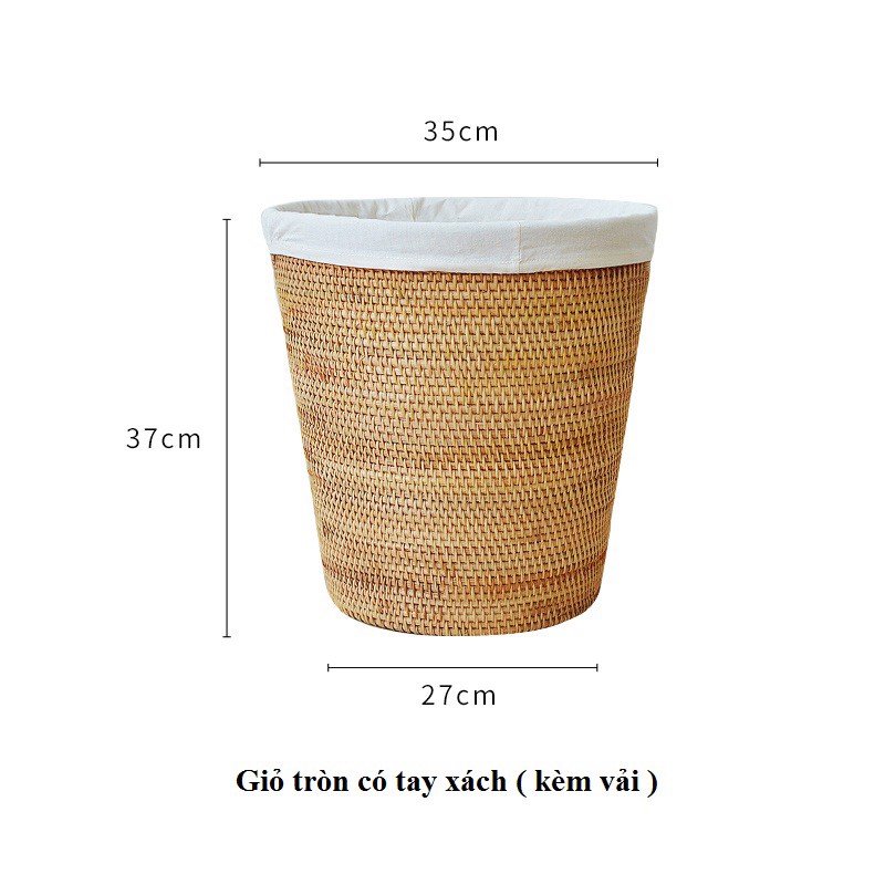 Giỏ guột tròn đựng quần áo - Giỏ mây tre