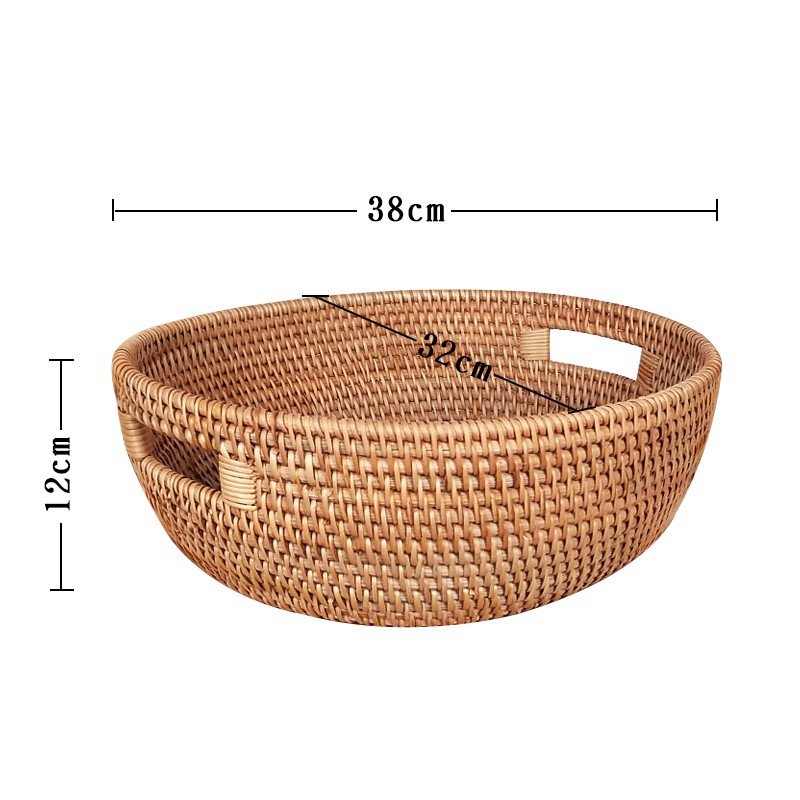 Khay guột oval có tay xách - Khay mây tre