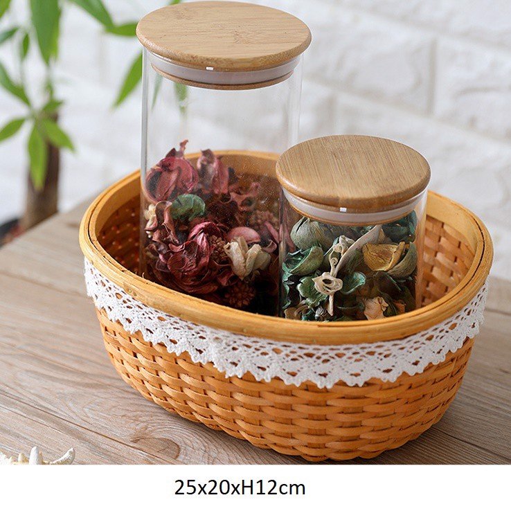 Rổ trang trí mây tre decor - Giỏ mây tre