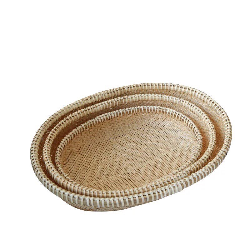 Rổ tre oval đan thưa cao cấp - Rổ mây tre