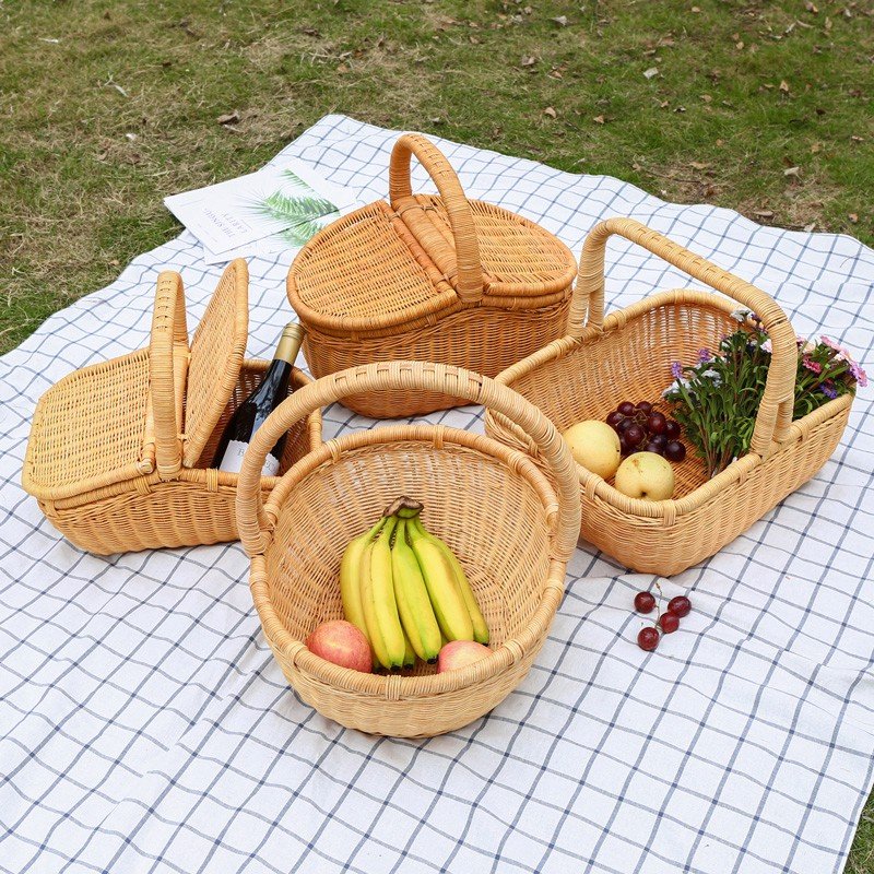 Giỏ mây tre picnic phong cách Bắc Âu - Mây tre đan