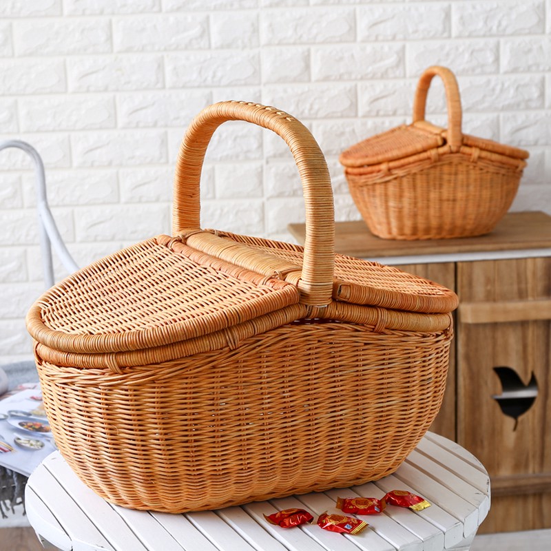 Giỏ Picnic phong cách Bắc Âu - Mây tre đan