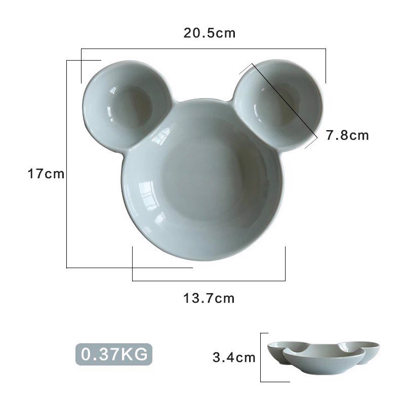 NK002135 Đĩa ăn cho bé -  Đĩa sứ mickey