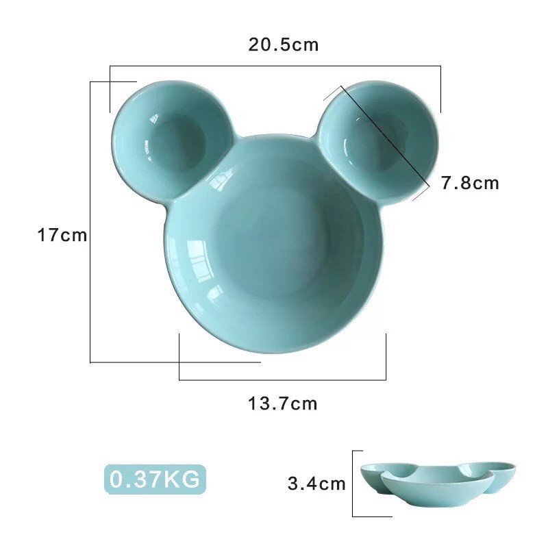 NK002135 Đĩa ăn cho bé -  Đĩa sứ mickey