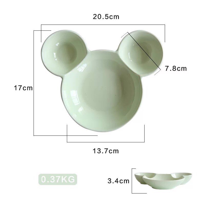 NK002135 Đĩa ăn cho bé -  Đĩa sứ mickey