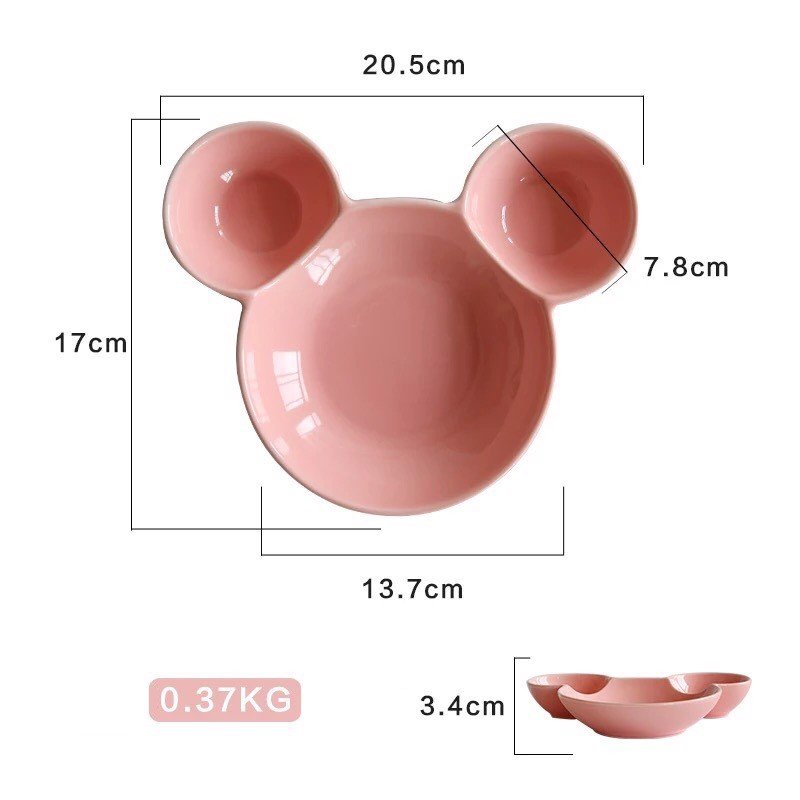 NK002135 Đĩa ăn cho bé -  Đĩa sứ mickey