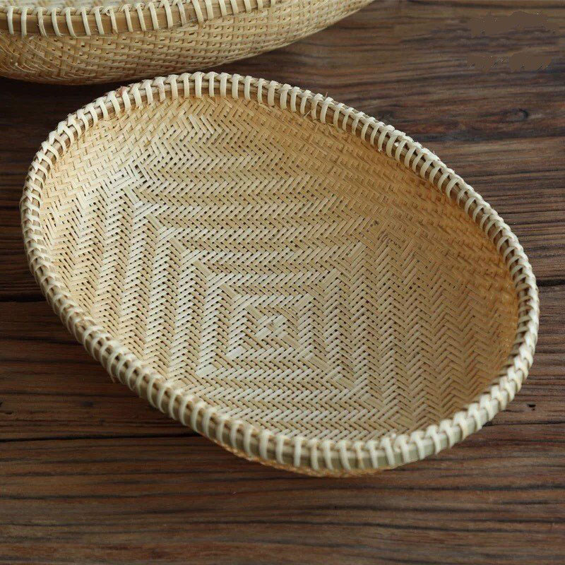 Rổ tre oval đan thưa cao cấp - Rổ mây tre